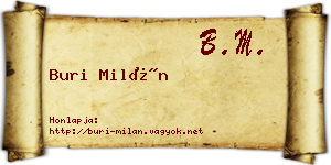Buri Milán névjegykártya